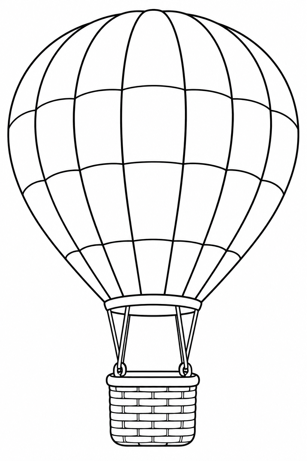 Luchtballon โ zwart-wit kleurplaat