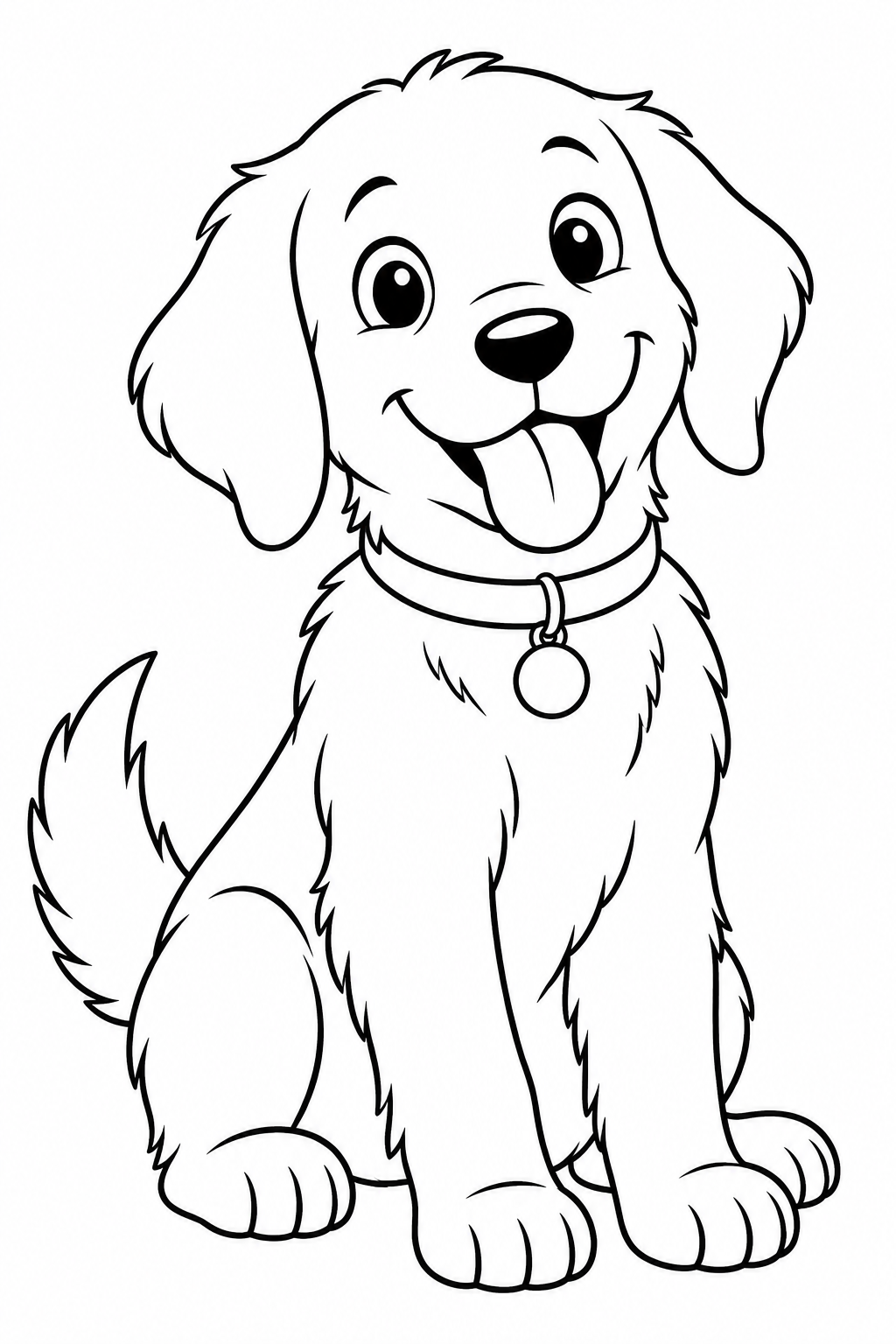 Hond โ zwart-wit kleurplaat