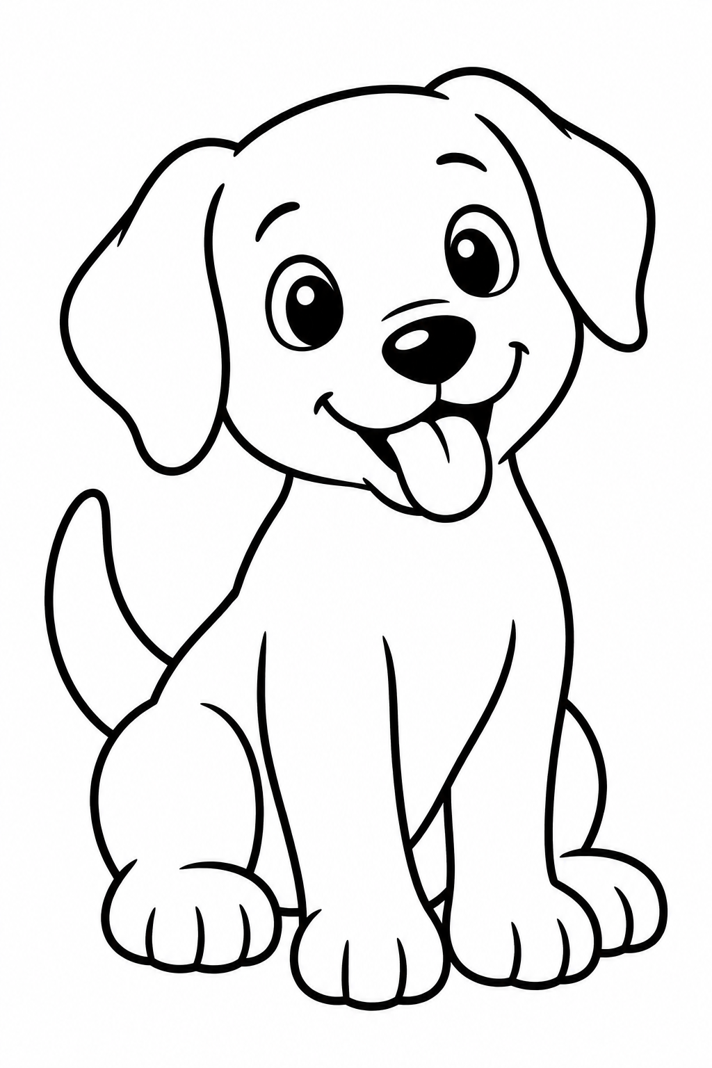 Hond โ zwart-wit kleurplaat