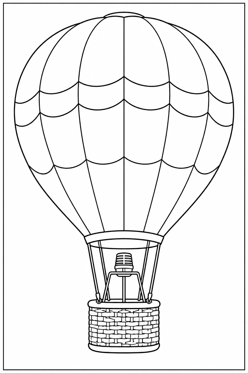 Luchtballon — zwart-wit kleurplaat