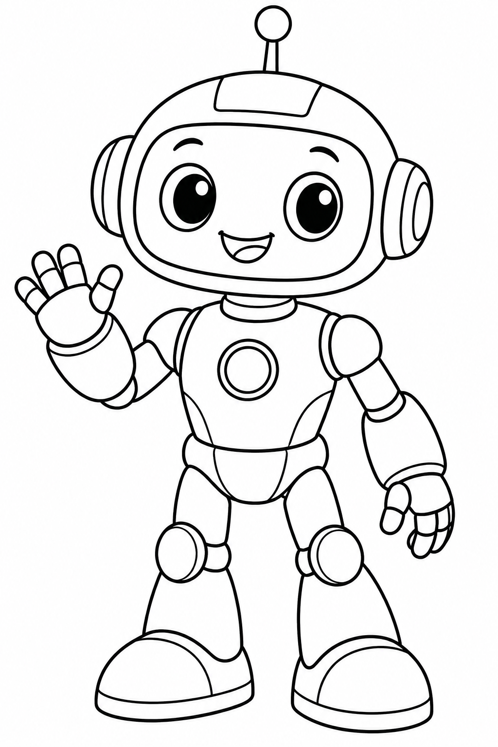 Robot — zwart-wit kleurplaat