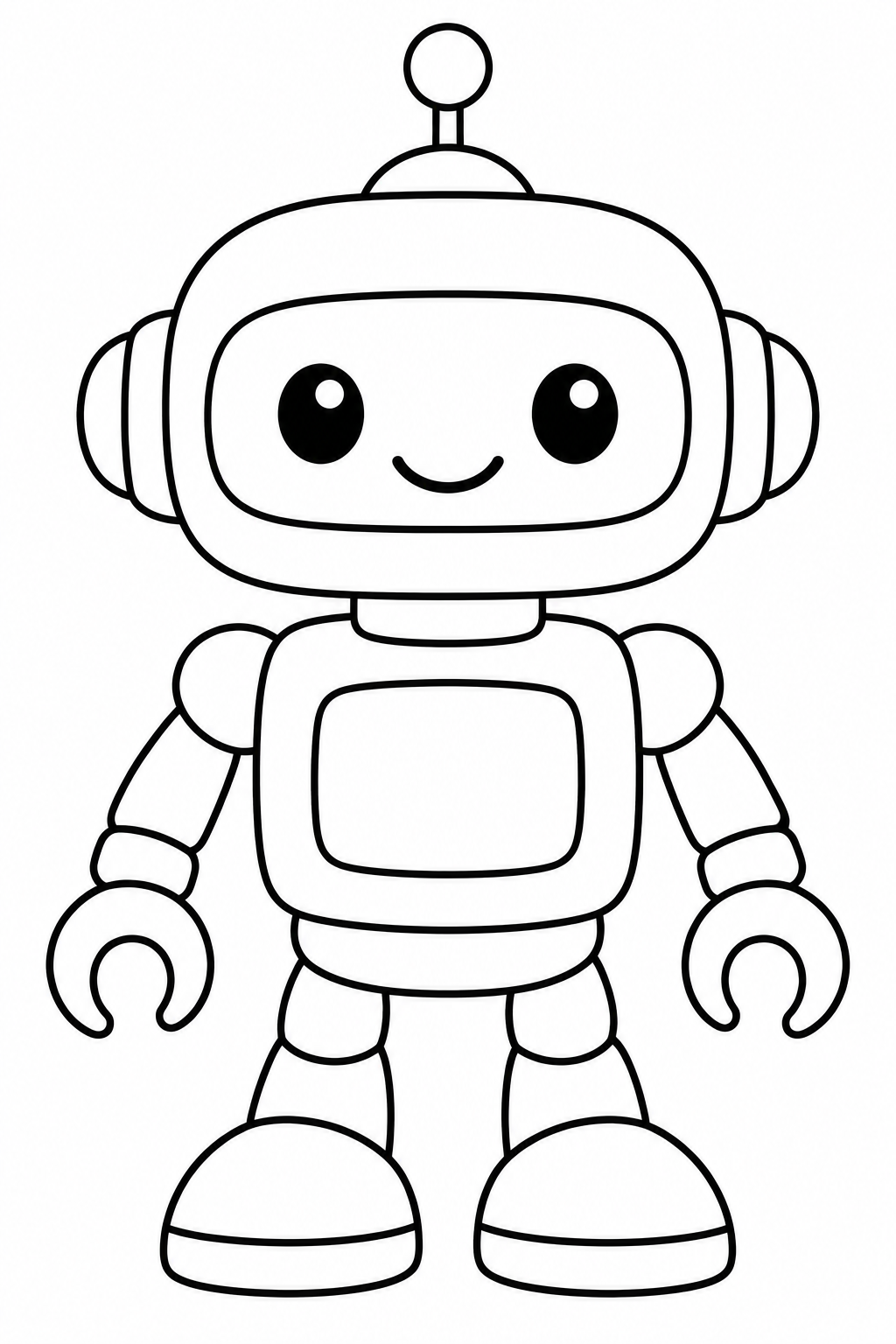 Robot — zwart-wit kleurplaat