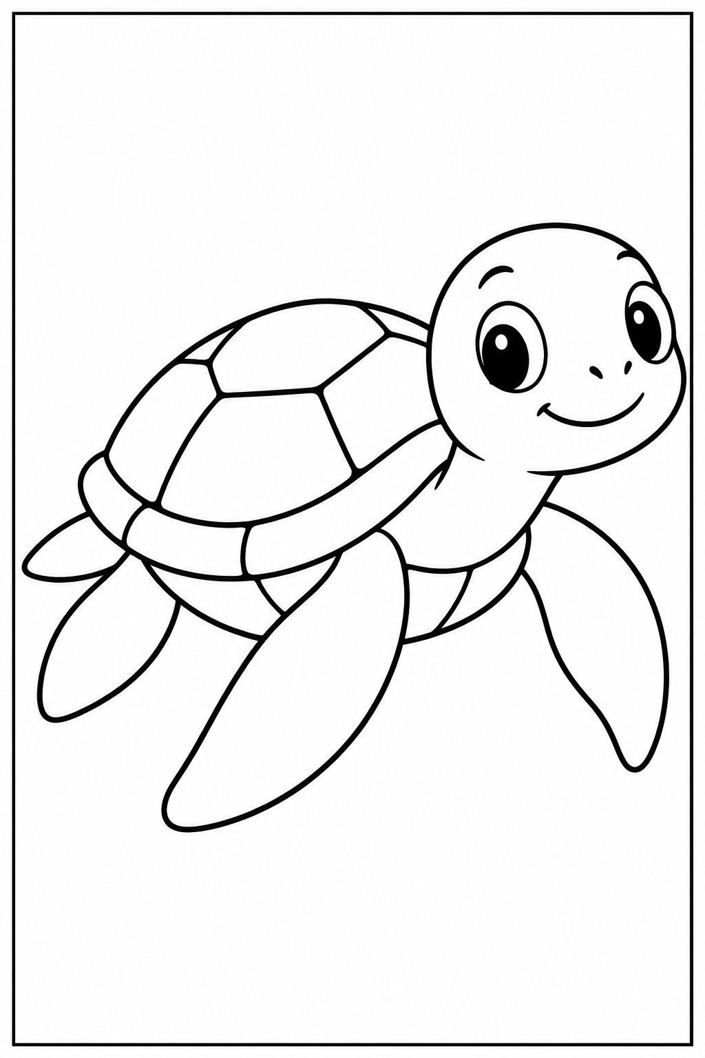 Schildpad — zwart-wit kleurplaat