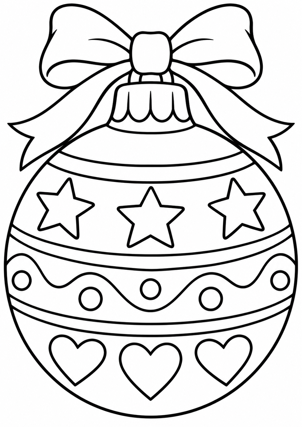 De grote kerstbal — zwart-wit kleurplaat