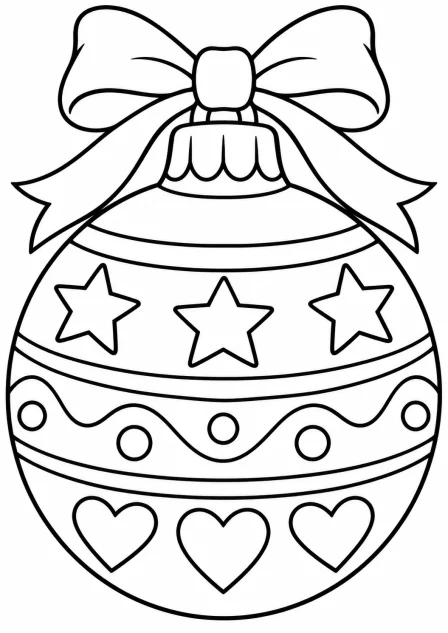 De grote kerstbal — kleurplaat om te printen