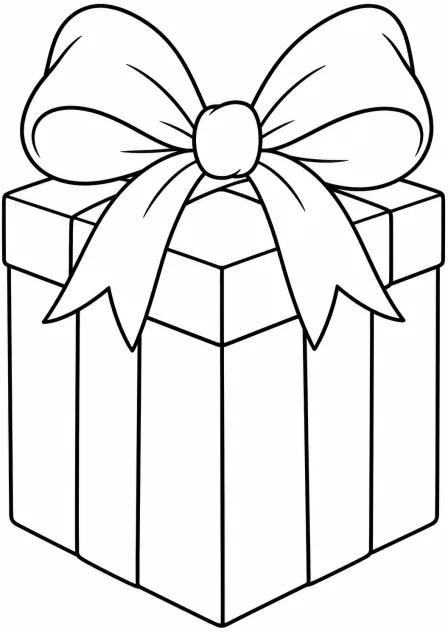 Het kerstcadeau — kleurplaat om te printen